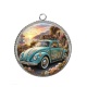 Pendentif Cabochon Argent - voiture