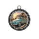 Pendentif Cabochon Argent - voiture