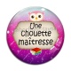Cabochon Verre - chouette maîtresse