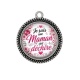 Pendentif Cabochon Argent - je suis une maman qui déchire