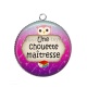 Pendentif Cabochon Argent - chouette maîtresse