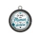 Pendentif Cabochon Argent - je suis une maman qui déchire