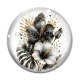 Cabochon Verre - fleur exotique