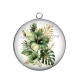 Pendentif Cabochon Argent - fleur exotique