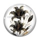 Cabochon Verre - fleur exotique
