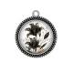 Pendentif Cabochon Argent - fleur exotique
