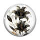 Cabochon Verre - fleur exotique