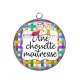 Pendentif Cabochon Argent - chouette maîtresse