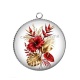 Pendentif Cabochon Argent - fleur exotique