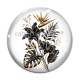 Cabochon Verre - fleur exotique