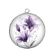 Pendentif Cabochon Argent - fleur exotique