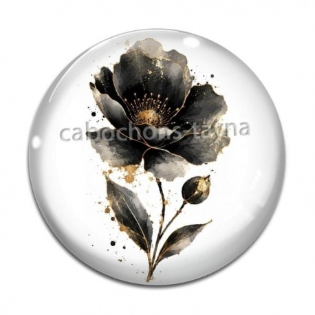 Cabochon Verre - coquelicot