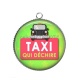 Pendentif Cabochon Argent - taxi qui déchire