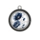 Pendentif Cabochon Argent - coquelicot