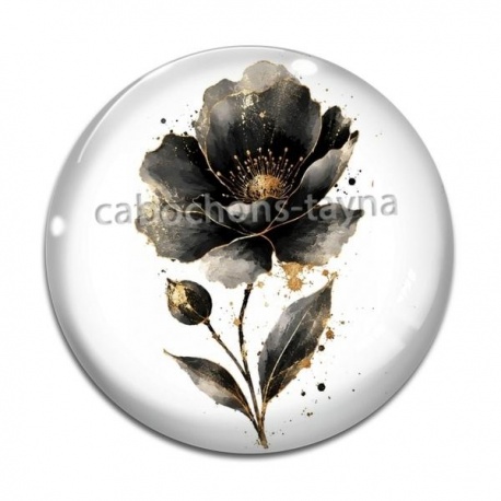 Cabochon Verre - coquelicot