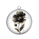 Pendentif Cabochon Argent - coquelicot