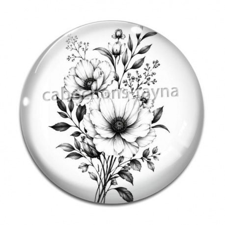 Cabochon Verre - fleur