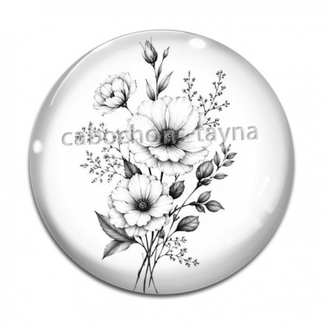Cabochon Verre - fleur