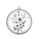 Pendentif Cabochon Argent - fleur
