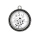 Pendentif Cabochon Argent - fleur