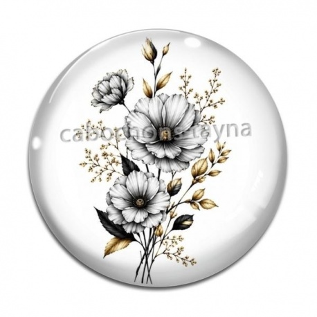 Cabochon Verre - fleur