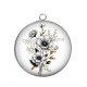 Pendentif Cabochon Argent - fleur
