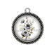 Pendentif Cabochon Argent - fleur