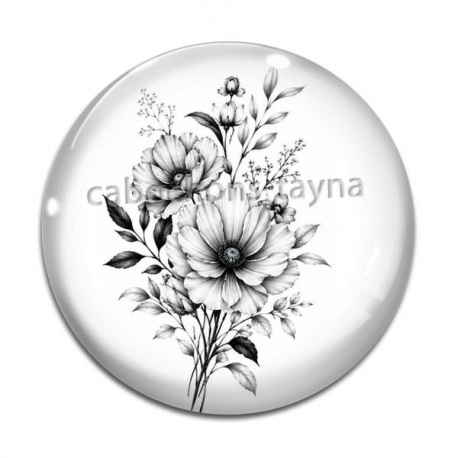 Cabochon Verre - fleur