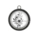 Pendentif Cabochon Argent - fleur