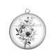 Pendentif Cabochon Argent - fleur