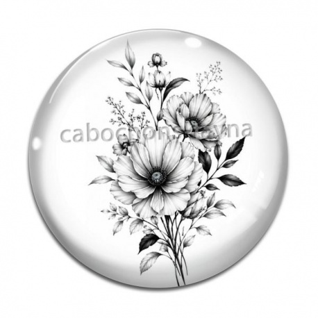 Cabochon Verre - fleur