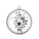 Pendentif Cabochon Argent - fleur