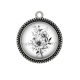 Pendentif Cabochon Argent - fleur