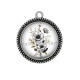 Pendentif Cabochon Argent - fleur