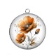 Pendentif Cabochon Argent - coquelicot