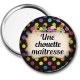 Miroir de poche - chouette maîtresse