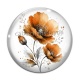 Cabochon Verre - coquelicot