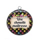 Pendentif Cabochon Argent - chouette maîtresse