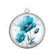 Pendentif Cabochon Argent - coquelicot