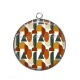 Pendentif Cabochon Argent - fond abstrait 