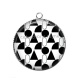 Pendentif Cabochon Argent - fond abstrait 