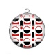 Pendentif Cabochon Argent - fond abstrait 