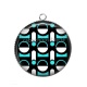 Pendentif Cabochon Argent - fond abstrait 