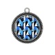 Pendentif Cabochon Argent - fond abstrait 
