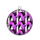 Pendentif Cabochon Argent - fond abstrait 