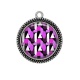 Pendentif Cabochon Argent - fond abstrait 
