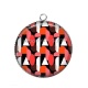 Pendentif Cabochon Argent - fond abstrait 