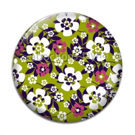 Cabochon Verre - fond fleur