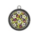 Pendentif Cabochon Argent - fond fleur