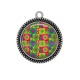 Pendentif Cabochon Argent - fond fleur